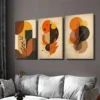 3pcs Retro Abstract Geometric & Floral Designs Wall Art Set Canvas Framed 40x60cm - High Quality Print 100% Australian Made Wall Canvas Ready to Hang - Image 2