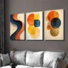 3pcs Abstract Geometric Vibrant Colorful Wall Art Set Canvas Framed 40x60cm - High Quality Print 100% Australian Made Wall Canvas Ready to Hang - Image 2