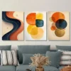 3pcs Abstract Geometric Vibrant Colorful Wall Art Set Canvas Framed 40x60cm - High Quality Print 100% Australian Made Wall Canvas Ready to Hang - Image 3