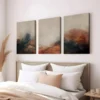 3pcs Modern Abstract Black & Gold Gray Dark Blue Wall Art Set Canvas Framed 40x60cm - High Quality Print 100% Australian Made Wall Canvas Ready to Hang - Image 3
