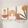 3pcs Classic Modern Style Abstract Pinewood Wall Art Set Canvas Framed 40x60cm - High Quality Print 100% Australian Made Wall Canvas Ready to Hang - Image 2