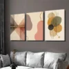 3pcs Modern Abstract Geometric Shapes & Golden Wall Art Set Canvas Framed 40x60cm - High Quality Print 100% Australian Made Wall Canvas Ready to Hang - Image 3