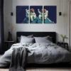 3pcs futuristic cosmic world of light Wall Art Set Canvas Framed 50x70cm - High Quality Print 100% Australian Made Wall Canvas Ready to Hang - Image 2