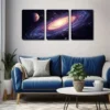 3pcs Romantic Purple charm Nebula Modern Wall Art Set Canvas Framed 50x70cm - High Quality Print 100% Australian Made Wall Canvas Ready to Hang - Image 2