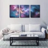 3pcs  Pink Blue Yellow Flowing Smoke Abstract Wall Art Set Canvas Framed 40x60cm - High Quality Print 100% Australian Made Wall Canvas Ready to Hang