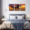 3pcs Running Horse In Rice Elegant Style Wall Art Set Canvas Framed 40x60cm - High Quality Print 100% Australian Made Wall Canvas Ready to Hang - Image 2