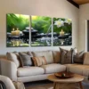 3pcs Green Plants Light Elegant Style Wall Art Set Canvas Framed 40x60cm - High Quality Print 100% Australian Made Wall Canvas Ready to Hang - Image 2