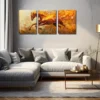 3pcs  Fiery Horse Painting Wall Art Set Canvas Framed 40x60cm - High Quality Print 100% Australian Made Wall Canvas Ready to Hang