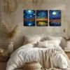 3pcs Colorful Galaxy And City Wall Art Set Canvas Framed 40x60cm - High Quality Print 100% Australian Made Wall Canvas Ready to Hang - Image 2