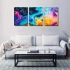 3pcs Flowing Paint Bubble Natural Color Style Wall Art Set Canvas Framed 40x60cm - High Quality Print 100% Australian Made Wall Canvas Ready to Hang