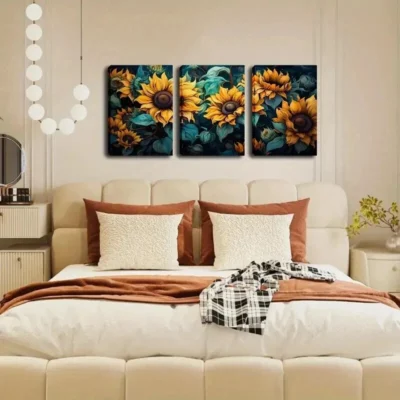 3pcs The Blooming Chrysanthemum Wall Art Set Canvas Framed 40x60cm - High Quality Print 100% Australian Made Wall Canvas Ready to Hang