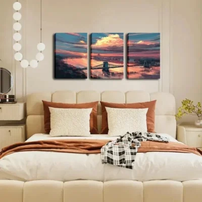 3pcs Abstract Striped Wall Art Set Canvas Framed 40x60cm - High Quality Print 100% Australian Made Wall Canvas Ready to Hang