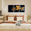 3pcs Flowers Blooming in the Dark Wall Art Set Canvas Framed 40x60cm - High Quality Print 100% Australian Made Wall Canvas Ready to Hang - Image 3