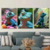 3pcs Vibrant Lizard Triptych Colorful Reptile Wall Art Set Canvas Framed 40x60cm - High Quality Print 100% Australian Made Wall Canvas Ready to Hang - Image 3