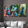 3pcs Vibrant Lizard Triptych Colorful Reptile Wall Art Set Canvas Framed 40x60cm - High Quality Print 100% Australian Made Wall Canvas Ready to Hang - Image 2
