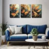3pcs  Orange Butterflies Wall Art Set Canvas Framed 40x60cm - High Quality Print 100% Australian Made Wall Canvas Ready to Hang - Image 2