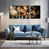 3pcs Colorful Abstract Painting Of Technology Wall Art Set Canvas Framed 40x60cm - High Quality Print 100% Australian Made Wall Canvas Ready to Hang