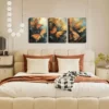 3pcs  Orange Butterflies Wall Art Set Canvas Framed 40x60cm - High Quality Print 100% Australian Made Wall Canvas Ready to Hang - Image 3