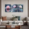 3pcs Lotus Flower and Lotus Bud Wall Art Set Canvas Framed 40x60cm - High Quality Print 100% Australian Made Wall Canvas Ready to Hang - Image 3