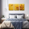 3pcs Two Yellow Sunflowers Modern Style Wall Art Set Canvas Framed 40x60cm - High Quality Print 100% Australian Made Wall Canvas Ready to Hang - Image 3