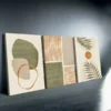3pcs Bohemian Abstract Tropical Leaf Art Canvas Framed 50x70cm - High Quality Print 100% Australian Made Wall Canvas Ready to Hang