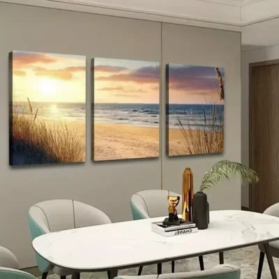 3pcs Sunset Canvas Framed 50x70cm- High Quality Print 100% Australian Made Wall Canvas Ready to Hang