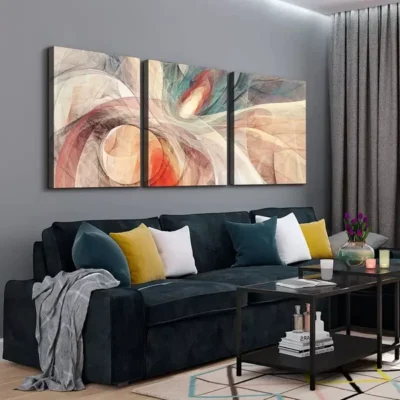 3pcs Color Abstract Canvas Framed 50x70cm- High Quality Print 100% Australian Made Wall Canvas Ready to Hang