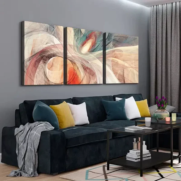 3pcs Color Abstract Canvas Framed 50x70cm- High Quality Print 100% Australian Made Wall Canvas Ready to Hang