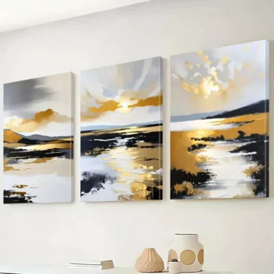 3pcs Modern Abstract Landscape Canvas Framed 50x70cm- High Quality Print 100% Australian Made Wall Canvas Ready to Hang