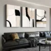 3pcs Light Luxury Style Abstract Geometric Blue Wall Art Set Canvas Framed 50x70cm - High Quality Print 100% Australian Made Wall Canvas Ready to Hang - Image 3