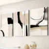 3pcs Light Luxury Style Abstract Geometric Blue Wall Art Set Canvas Framed 50x70cm - High Quality Print 100% Australian Made Wall Canvas Ready to Hang - Image 2