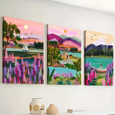 3pcs Artistic Landscape Abstract Canvas Framed 50x70cm- High Quality Print 100% Australian Made Wall Canvas Ready to Hang
