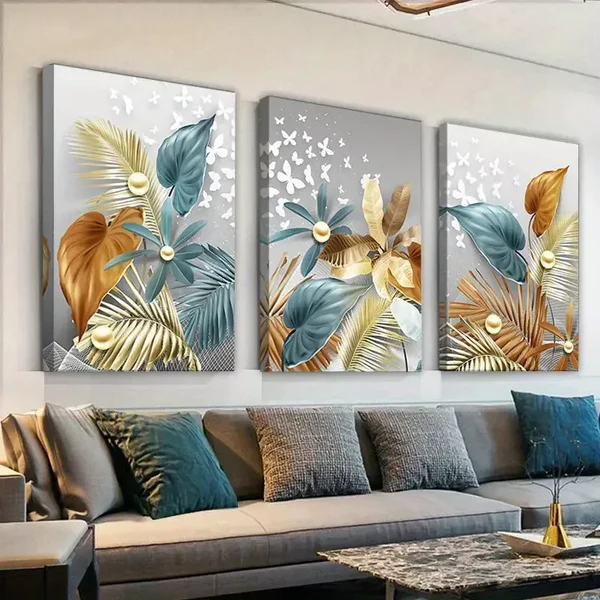 3pcs Luxury Butterfly Art Canvas Framed 50x70cm- High Quality Print 100% Australian Made Wall Canvas Ready to Hang