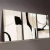3pcs Light Luxury Style Abstract Geometric Blue Wall Art Set Canvas Framed 50x70cm - High Quality Print 100% Australian Made Wall Canvas Ready to Hang