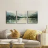 3pcs Mountain Forest & Lake Abstract Canvas Framed 50x70cm- High Quality Print 100% Australian Made Wall Canvas Ready to Hang - Image 3