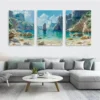 3pcs Serene Beach And Cliff Canvas Framed 40x60cm - High Quality Print 100% Australian Made Wall Canvas Ready to Hang - Image 3
