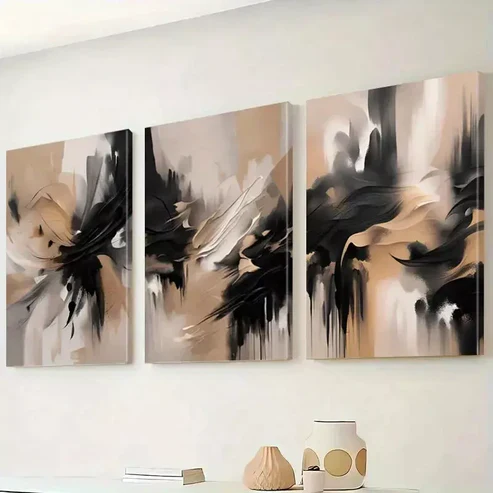 3pcs Abstract Canvas Wall Art Set Canvas Framed 50x70cm – High Quality Print 100% Australian Made Wall Canvas Ready to Hang