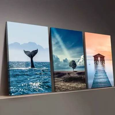3pcs Modern Ocean Natural Scenery Wall Art Set Canvas Framed 50x70cm - High Quality Print 100% Australian Made Wall Canvas Ready to Hang