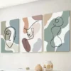 3pcsModern Minimalist Aesthetic Abstract Wall Art Set Canvas Framed 50x70cm- High Quality Print 100% Australian Made Wall Canvas Ready to Hang - Image 2