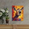 Vibrant Donkey Yelling Abstract Oil Painting  Wall Art Canvas Framed 40x60 - Image 2