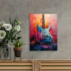 Abstract Electric Guitar  Wall Art Canvas Framed 40x60 - Image 2