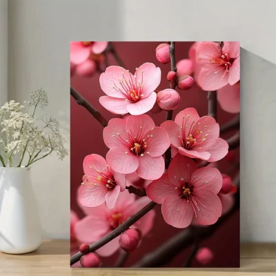Cherry Blossom Wreath  Wall Art Canvas Framed 40x60