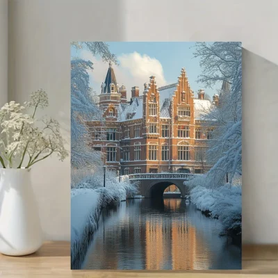 Rijksmuseum Netherlands Winter Landscape  Wall Art Canvas Framed 40x60