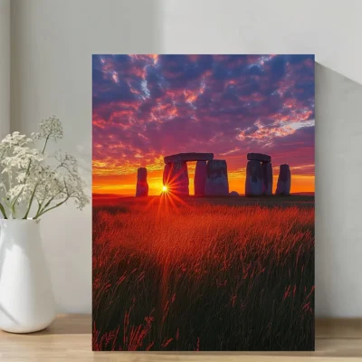 Vibrant Sunset , England Wall Art Canvas Framed 40x60