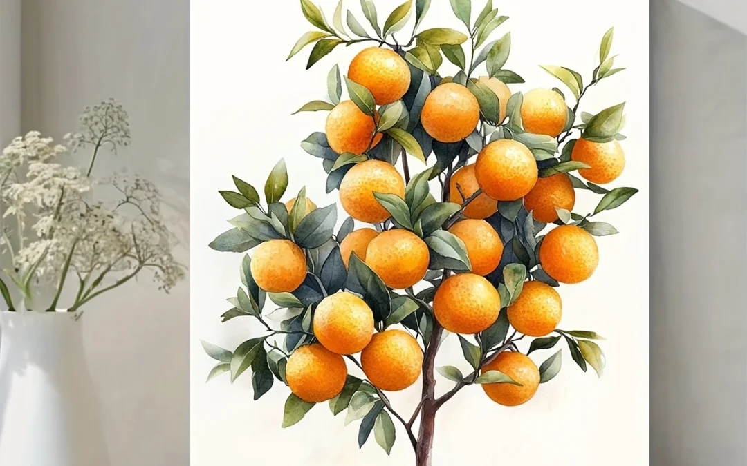 Vibrant Andalusia Orange Tree Wall Art Canvas Framed 40×60