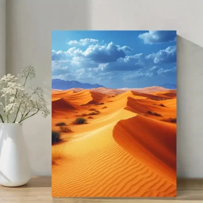 Vibrant Orange Dunes ,Sahara Desert Wall Art Canvas Framed 40x60