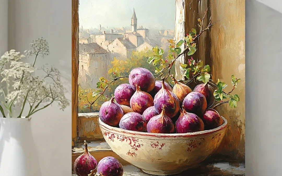 Vintage Figs Oil Painting  Wall Art Canvas Framed 40×60