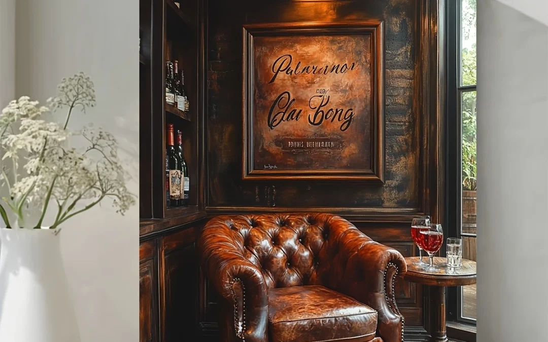 Rustic Wooden Basement Bar & Lounge Sign Wall Art Canvas Framed 40×60