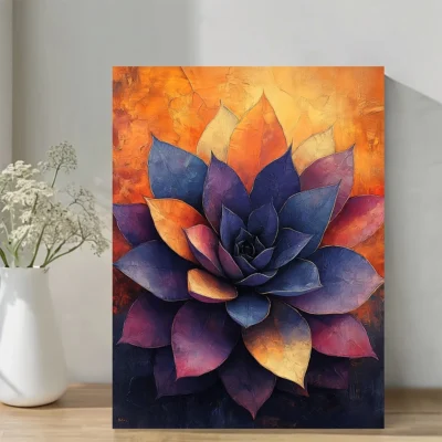 Vibrant Rainbow Agave Southwest Wall Art Canvas Framed 40x60