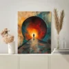 "Light Speed Tunnel" Geometric Wall Art Canvas Framed 40x60 - Image 3